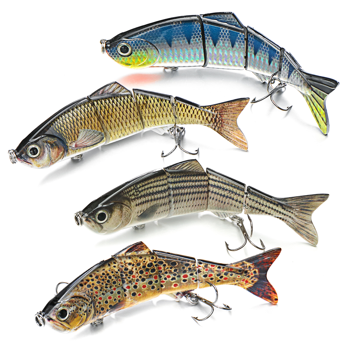 

ZANLURE 15CM fish lures 4D Rattle Trout Shad Lures - Pike Zander Salmon Predator Fishing