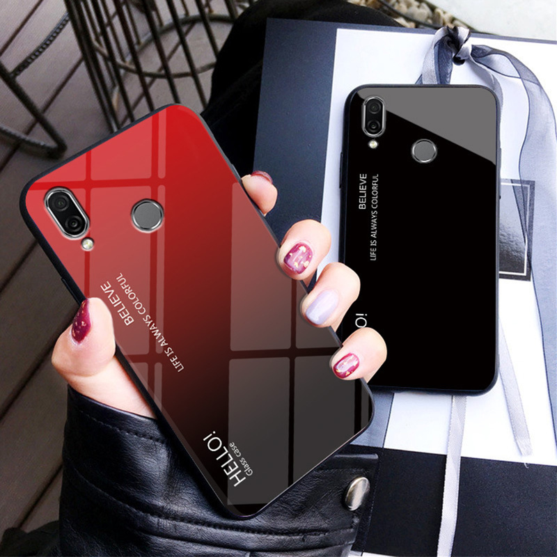 

Bakeey Gradient Color Tempered Glass + Soft TPU Back Cover Protective Case for Xiaomi Redmi 7 / Redmi Y3 Non-original