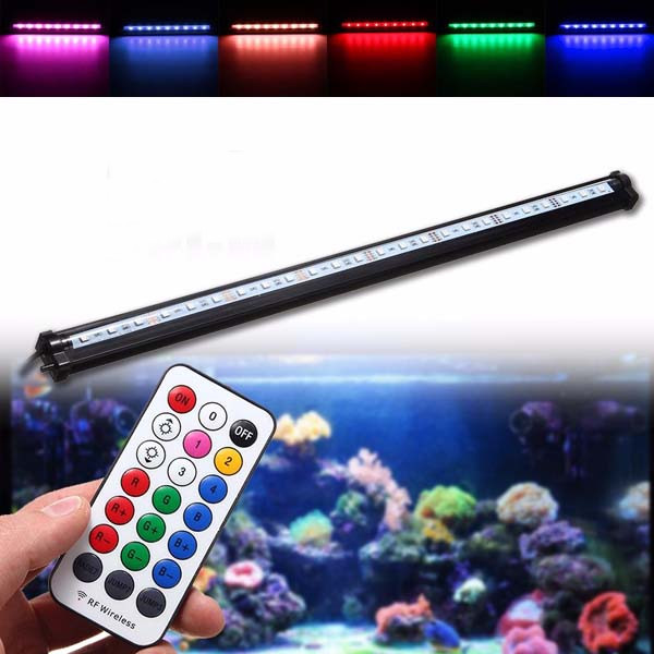 

55см SMD5050 RGB жесткая LED свет прокладки воздушный пузырь аквариума аквариум лампа + AC220V пульт дистанционного упра
