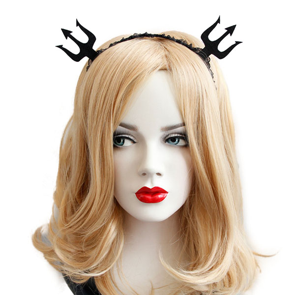 

Halloween Black Demon Fork Lace Headbrands Toys Готическая панк-девушка Tiara Fashion Party Волосы Аксессуары