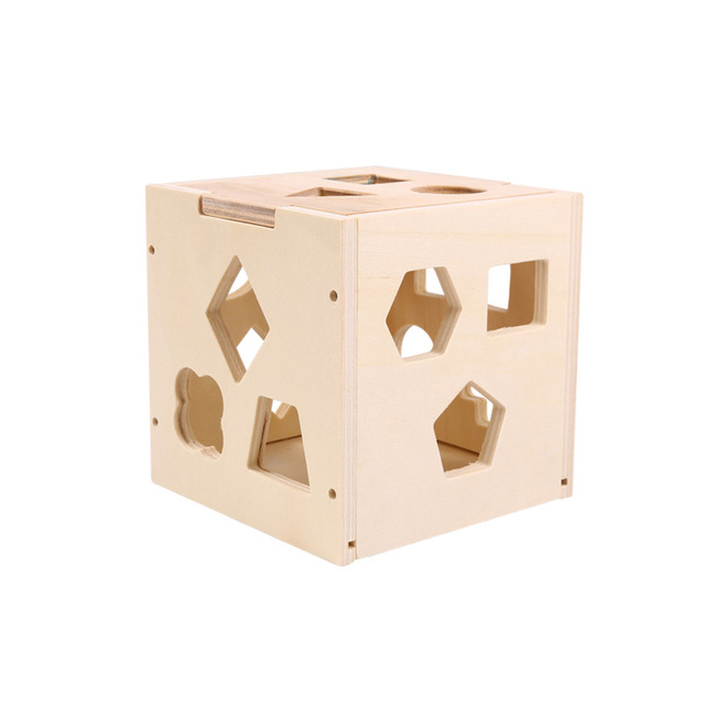 

Геометрическая форма деревянные соответствующие строительные блоки 15 отверстий интеллект Коробка детская головоломка раннего обучения