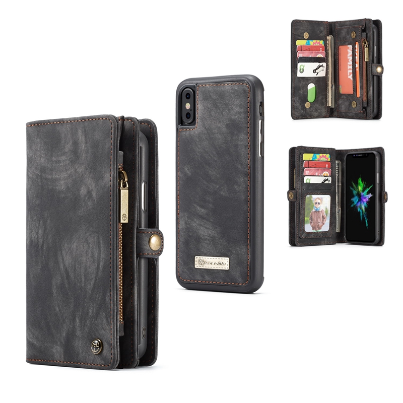 

Caseme магнитные съемные молнии кошелек наличными карманные слоты для карт Защитный чехол для iPhone XS / X