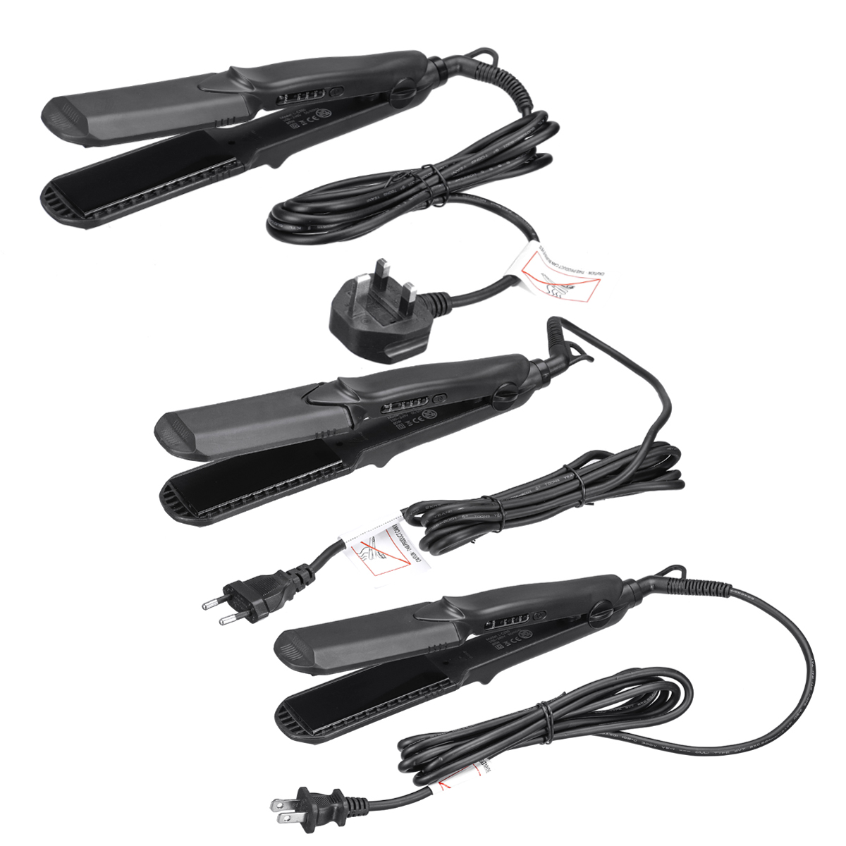 

4 In 1 Interchangeable Plates Hair Straightener Curling Ceramics 1.5 Inch Hair Care