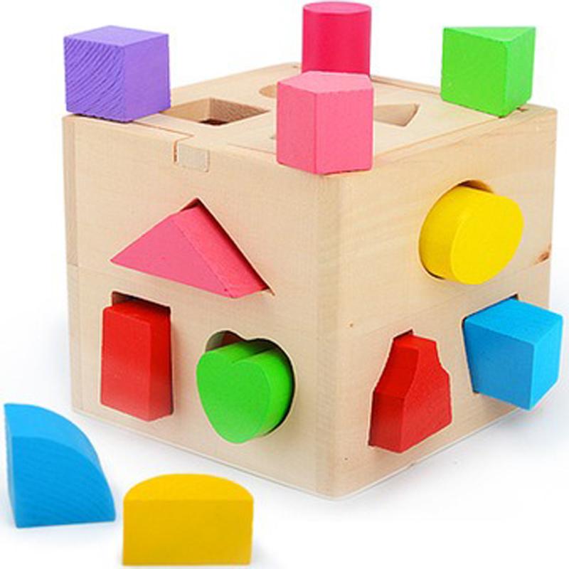 

13 Holes Wooden Intelligence Box Building Blocks Toys Puzzle Children's Toy Shape Paired Enlightenment Wood