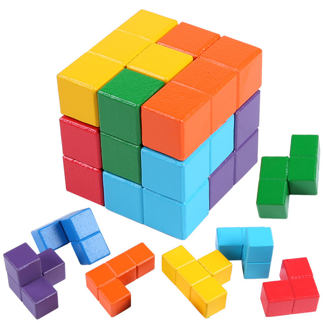 

Традиционные пазлы Tangram Строительные блоки Кубики сома Пазлы тетриса Детские игрушки для раннего обучения