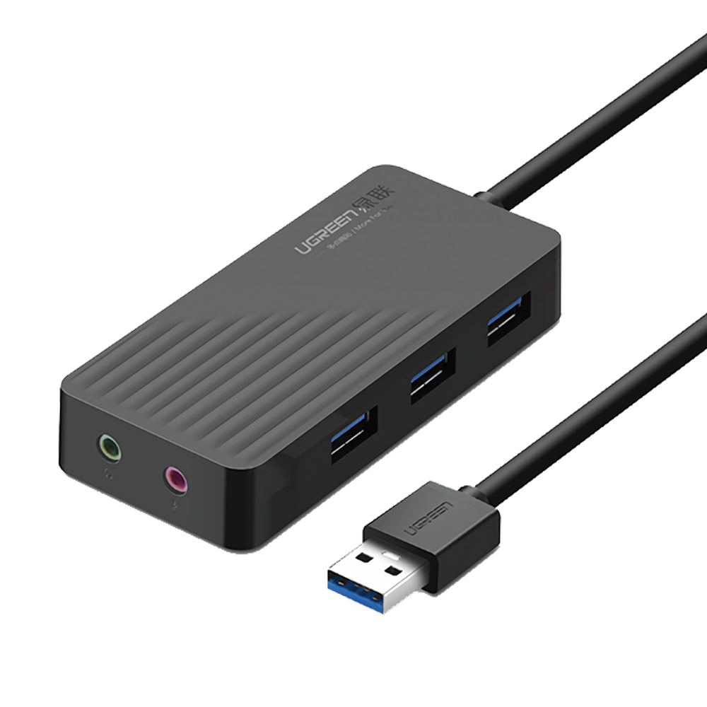 

UGreen CR133 USB 3.0 на 3-портовый USB 3.0 концентратор с внешним 3,5-мм SPK MIC аудио адаптером
