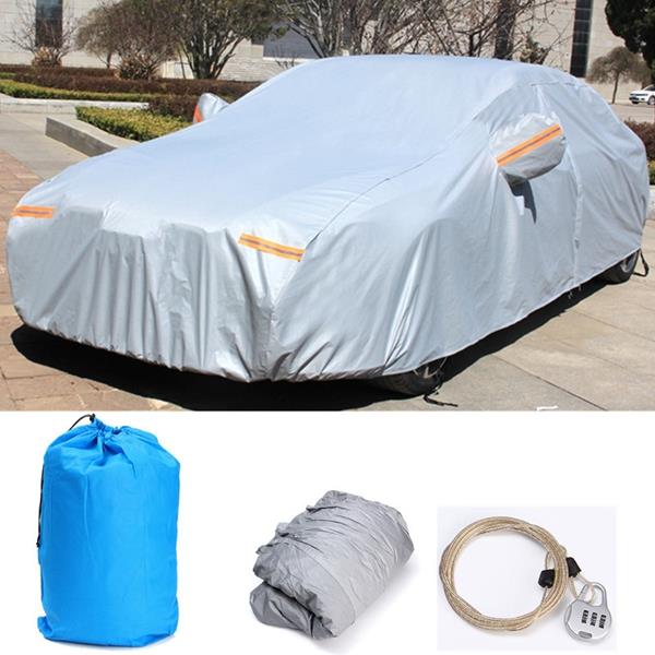 

3XL 4.86x1.85x1.5m Car Cover Waterproof Anti-scratch Rain Snow Sun UV Resistant with Anti-theft Lock