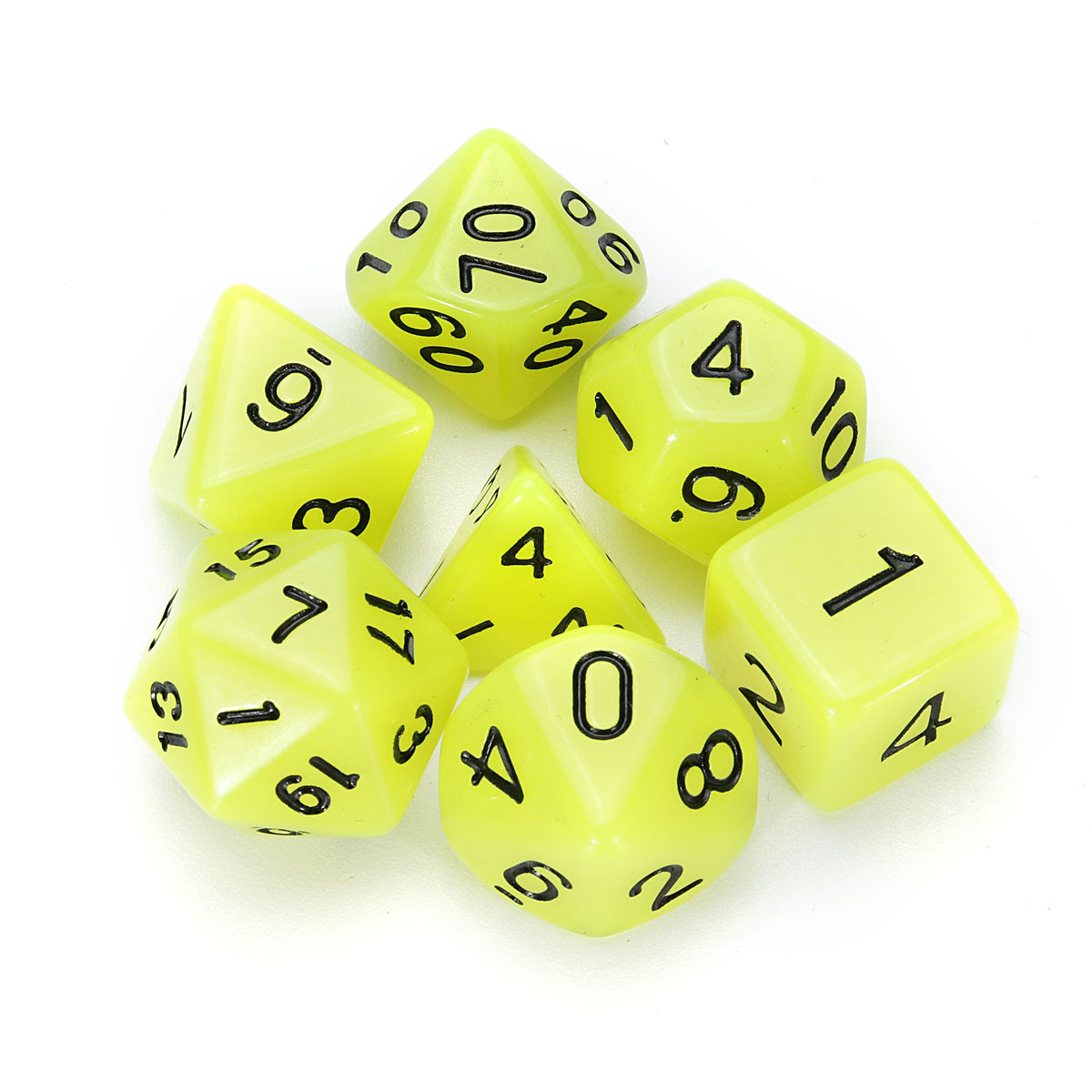 

7 шт. Многогранные кубики с яркими многогранными кубиками Набор многогранных кубиков с кубком для ролевых игр RPG Gadget