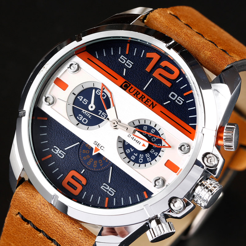 

CURREN 8259 Повседневные кварцевые наручные часы резиновые Стандарты Военный Аналоговые кожаные кварцевые наручные часы