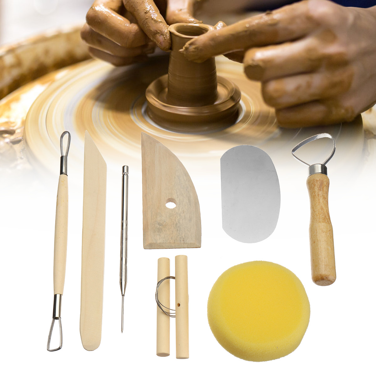 

8Pcs Clay Sculpting Set Wax Carving Pottery Tool Shapers Polymer Modeling Ceramic