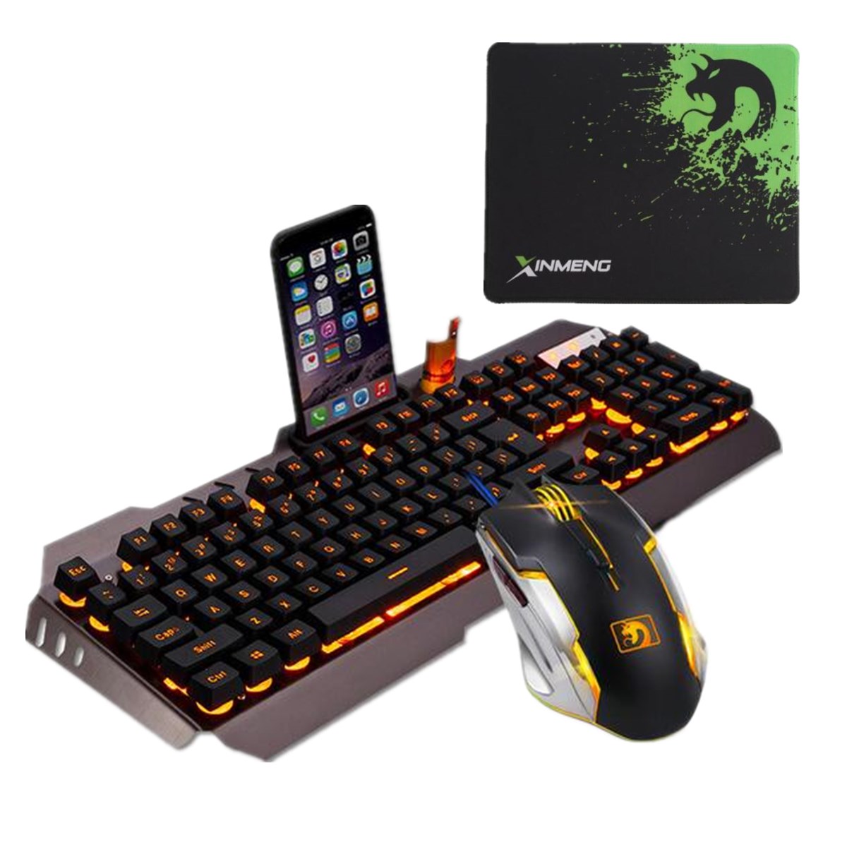 

104Keys USB Wired Backlight Механический Handfeel Gaming Клавиатура Мышь и ouse Pad Combo Set