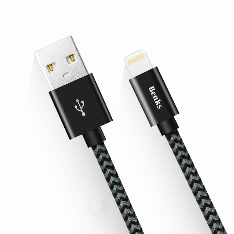 

Benks 2.4A Молния для Nylon Плетеный скоростной кабель для зарядного устройства для iPhone X 8 Plus