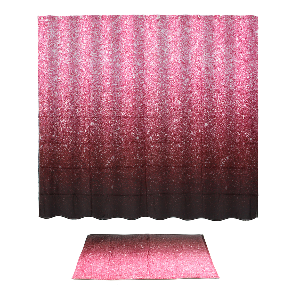 

Gradient Розовый Водонепроницаемы Занавеска для душа с белым C-тип Крюк Ванная комната Мат