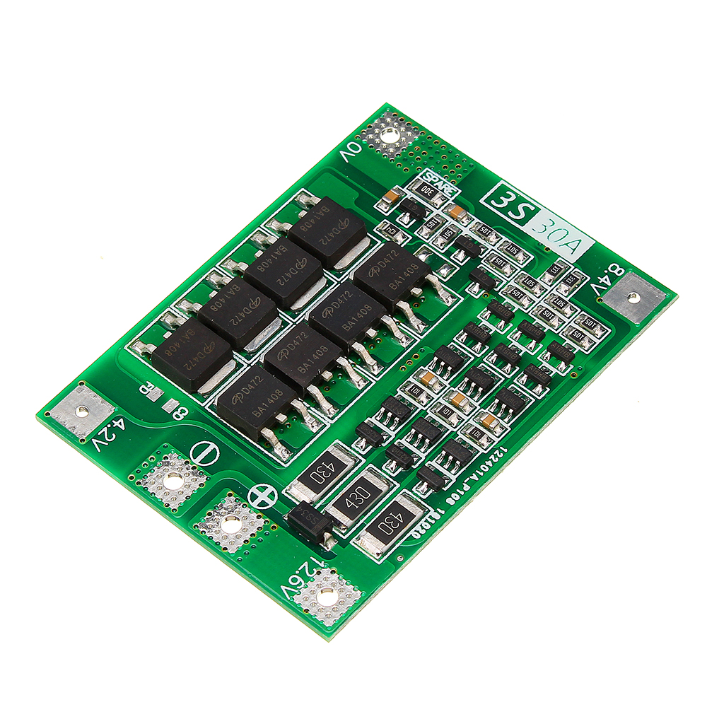 

3 Series 11.1V 12.6V 18650 Lithium Battery Protection Board and Strip Equalization 30A