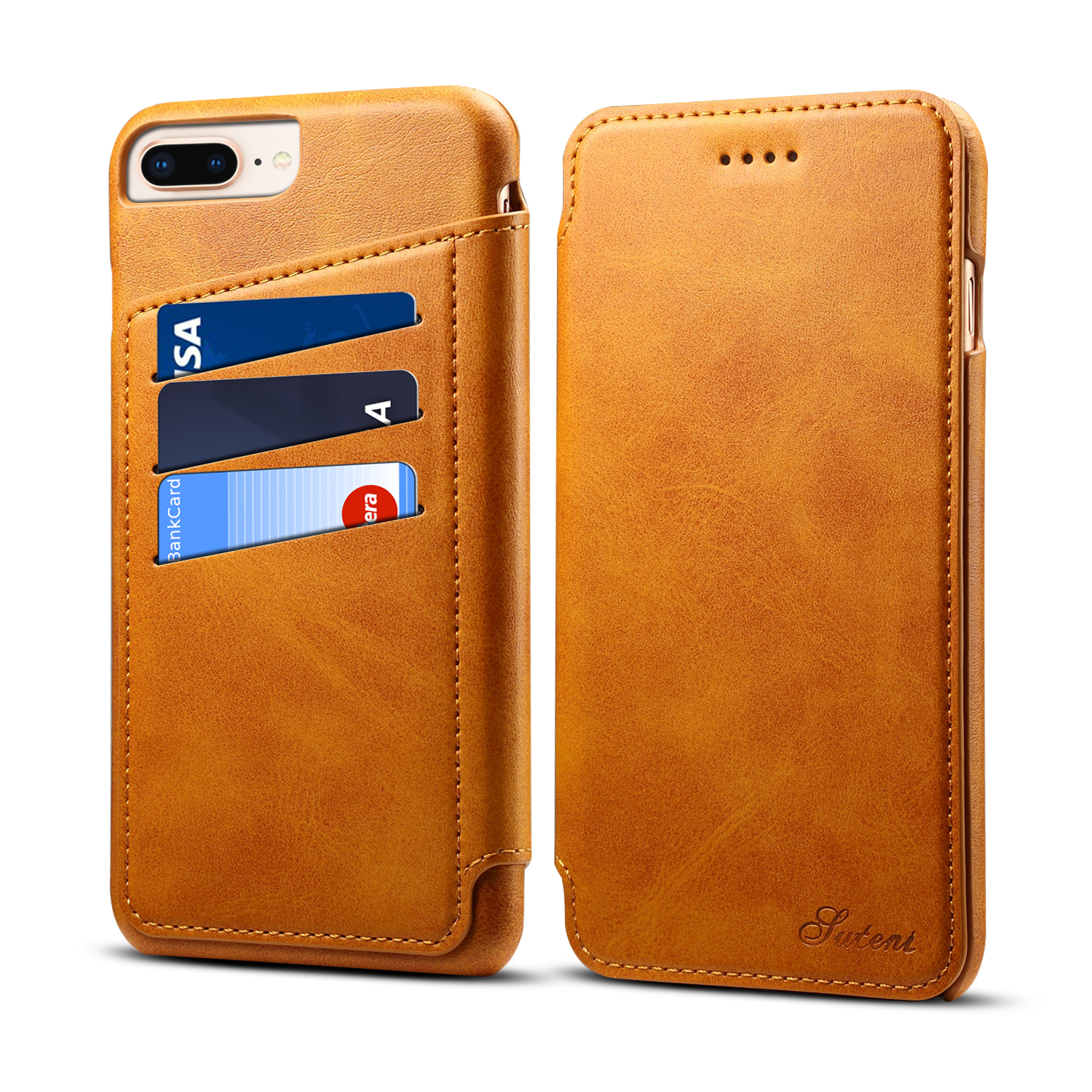 

Bakeey Универсальный PU кожаный слот для карт Kickstand Защитный Чехол Для iPhone 8 Plus/7 Plus / 6s Plus/6 Plus