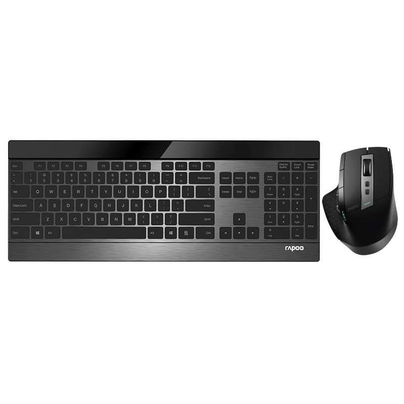

Rapoo MT980S 2.4G Wireless bluetooth 3.0 Slim Metal Office Keyboard and Rechargeable Multi-mode Wireless Mouse Combo