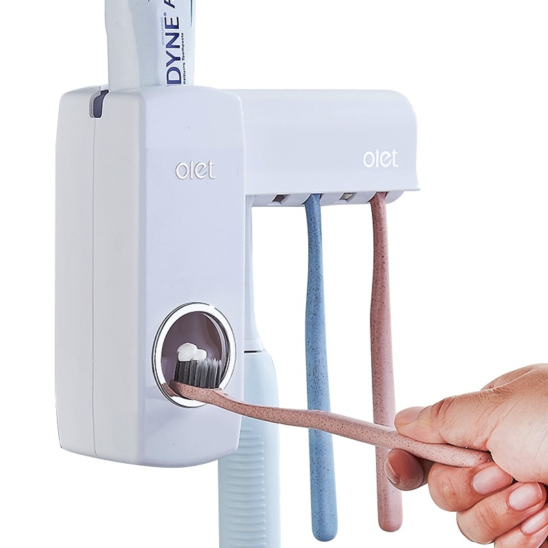 

Держатель зубной щетки Автоматический дозатор зубной пасты Настенное крепление Ванная комната Набор Набор