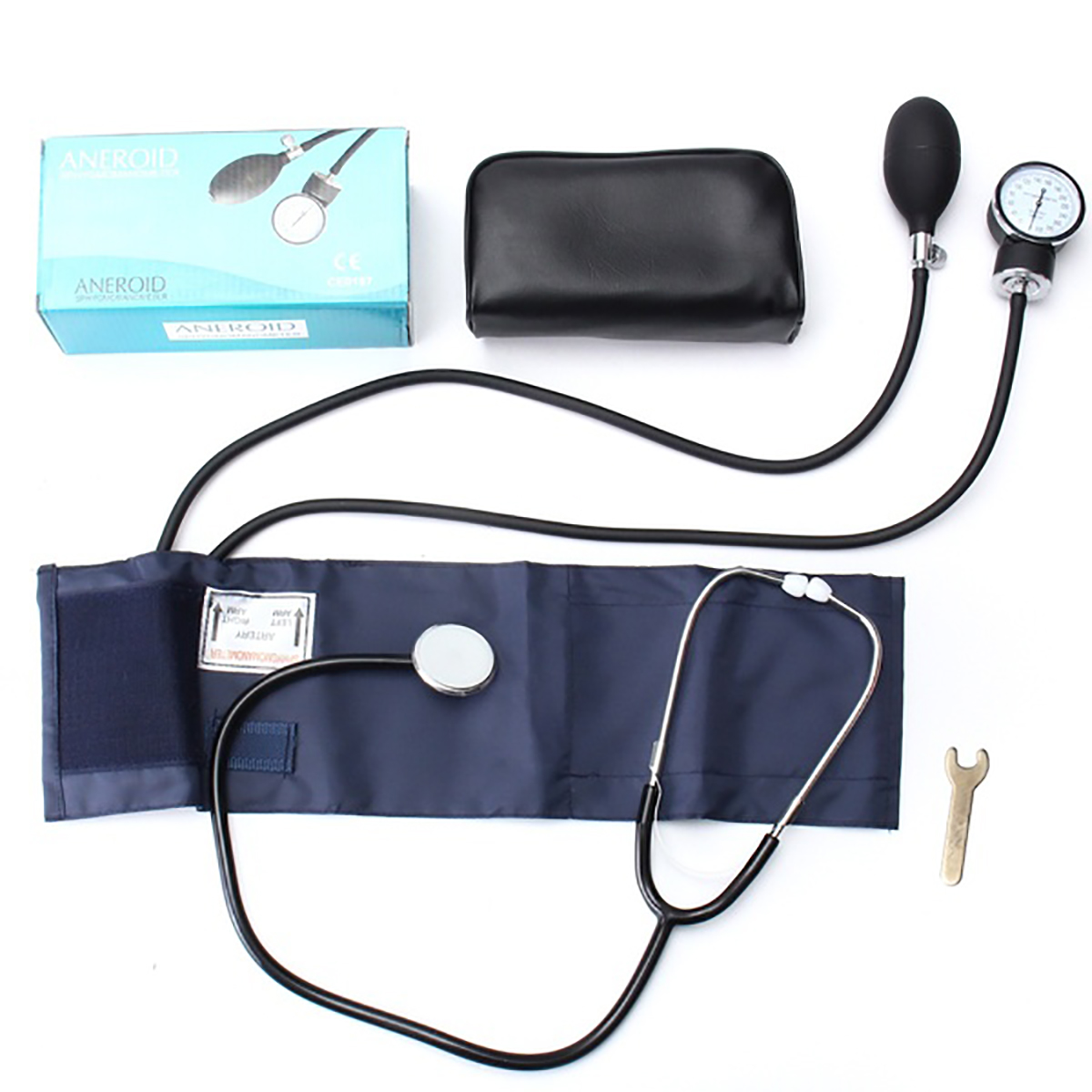 

Manual Blood Pressure Watch Stethoscope Medical Blood Pressure Meter Arm Sphygmomanometer Double Tube Double Head Stethoscope Vintage