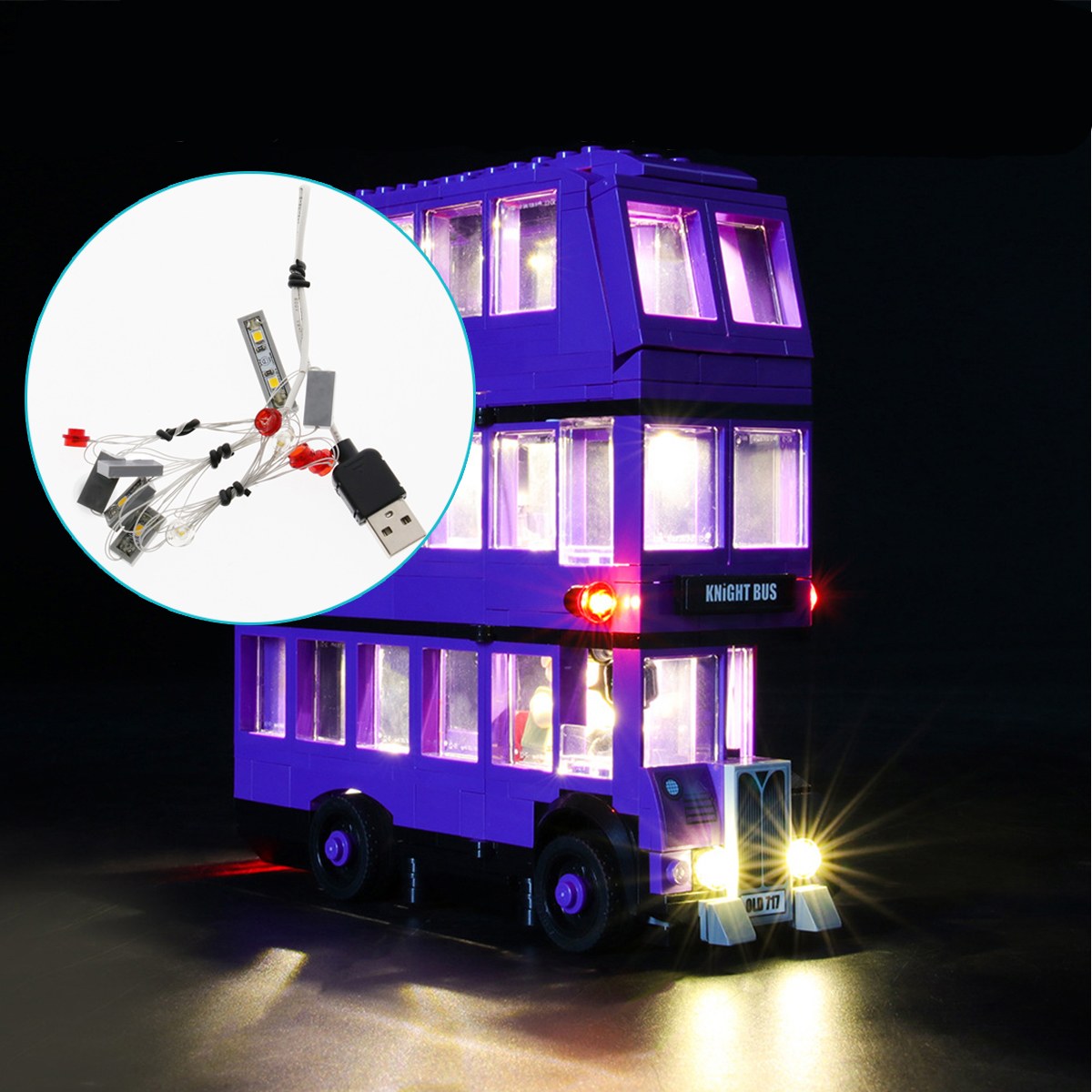 

LED Light Lighting Kit ONLY For LEGO 75957 The Knight Bus Lighting Set Toys
