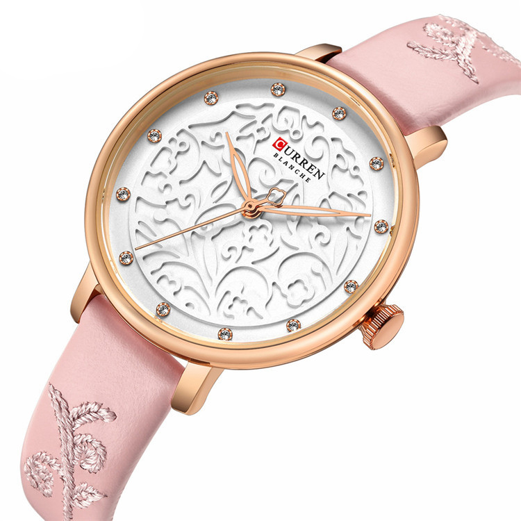 

CURREN 9046 Кристалл Кожа Стандарты Женское Наручные часы Элегантные Дизайн Кварцевые часы