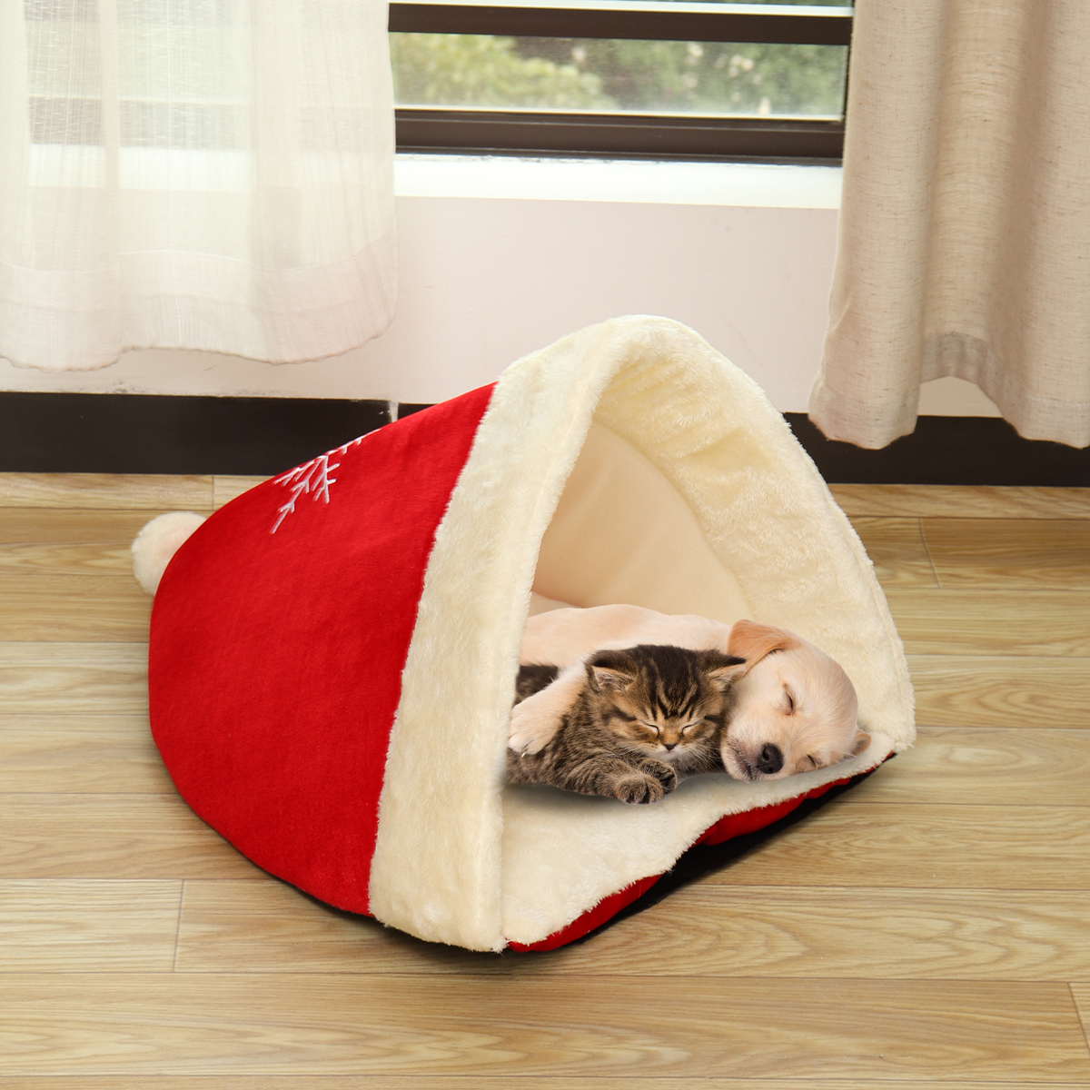 

Рождество Шапка Pet Nest Bed Soft Теплый Дом Пещеры Спящий Сумка Для Домашних Животных Кот Собака