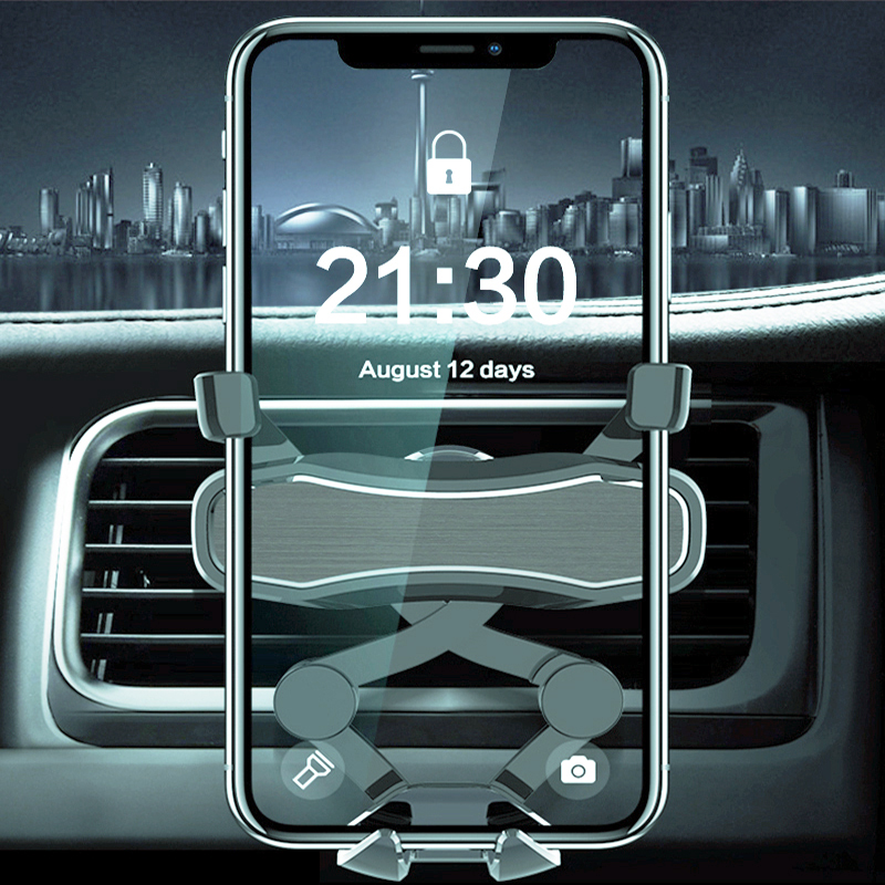 

Bakeey Metal Gravity Linkage Air Vent Авто Держатель телефона для 4.0-6.5 дюймов Смартфон Samsung iPhone Xiaomi Huawei