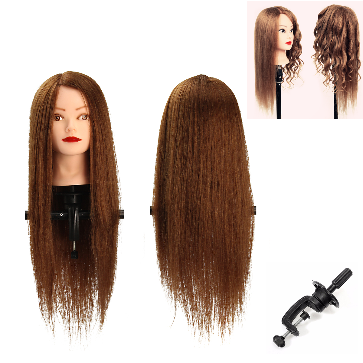 

24'' 100% Human Hair Practice Mannequin Head Hairdressing T