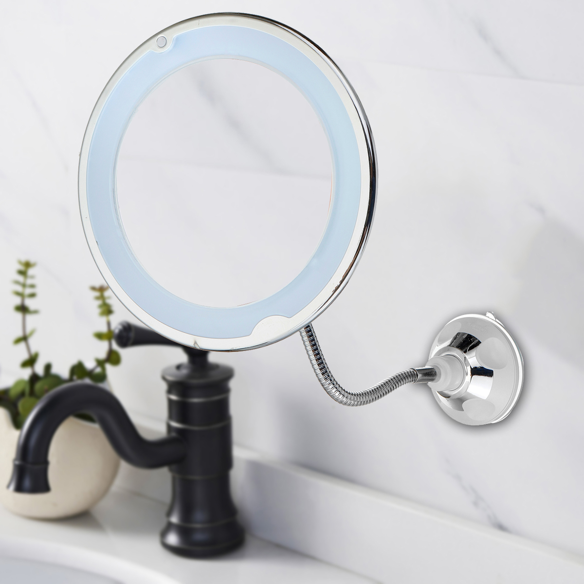

10X Увеличительное Гибкое LED Макияж Зеркальный свет 360 ° Поворотные зеркала с присоской