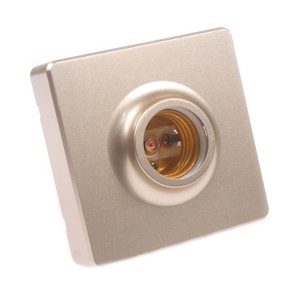 

AC250V Gold Color Surface Mounted Square E27 Light Socket Bulb Adapter Lamp Holder for LED Lighting