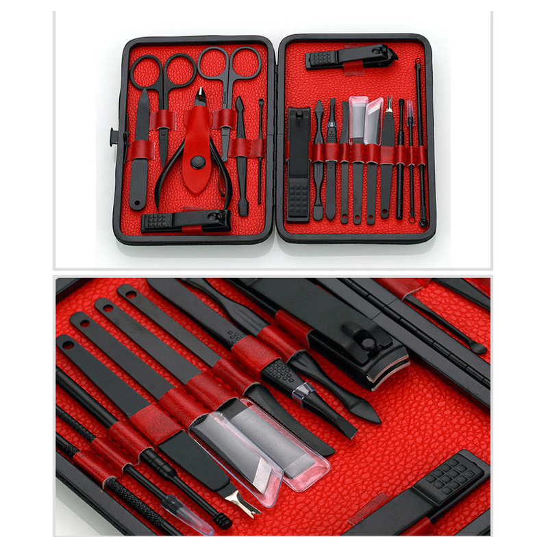 

18Pcs Stainless Steel Pedicure Professional Nail Clipper Set Cuticle Tweezer Manicure Tool Kit