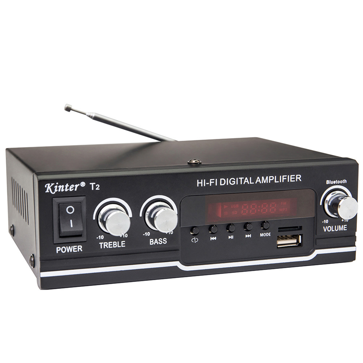 

Кинтер T2 40W Мощность Усилитель HIFI Bluetooth Audio AMP с поддержкой Дистанционное Управление FM USB SD для дома Авто