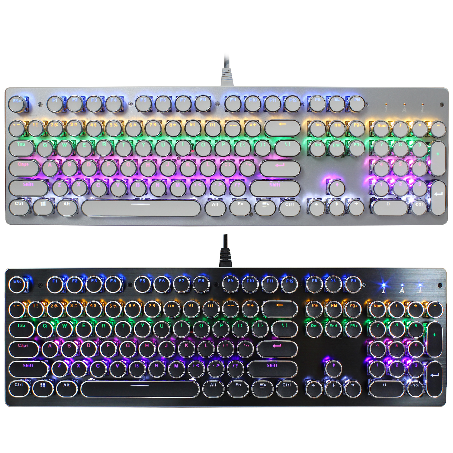 

HXSJ V800 104 key Wired High Special RGB LED Green Switch Mechanical Keyboard for PC Laptop