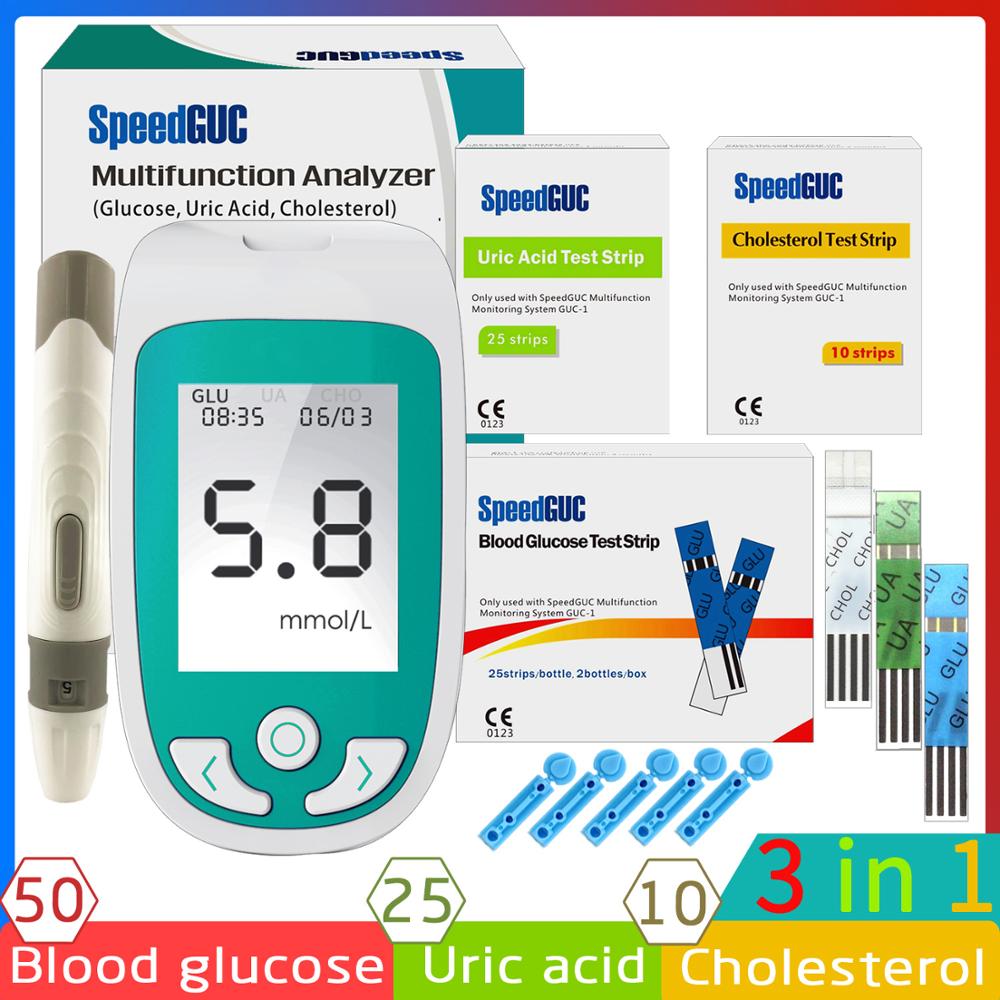 

Многофункциональный измеритель уровня холестерина, мочевой кислоты и глюкозы в крови 3in1