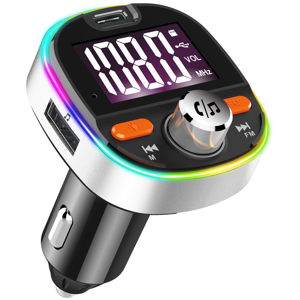 

BC53 QC3.0 Fast Авто Зарядное устройство Bluetooth MP3-плеер FM-передатчик Colorful Атмосферный свет Дисплей
