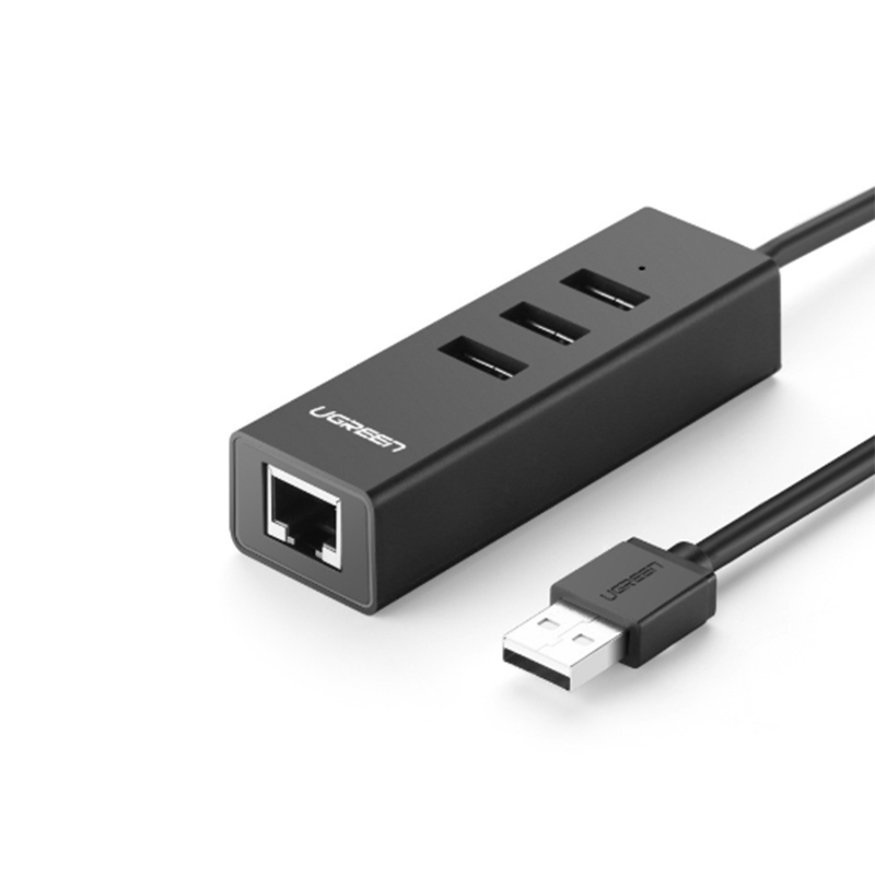 

UGREEN CM278 USB2.0 3-портовый USB-концентратор с сетевым портом 100M Type-C Удлинитель Коннектор Сетевой адаптер для по