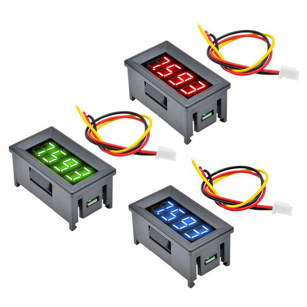 

Mini 0.36 Inch Digital LED Display 4 Bits DC 0V-100V Voltmeter Meter Tester 3 Wires Voltage Meter Panel Tester Red /Blue