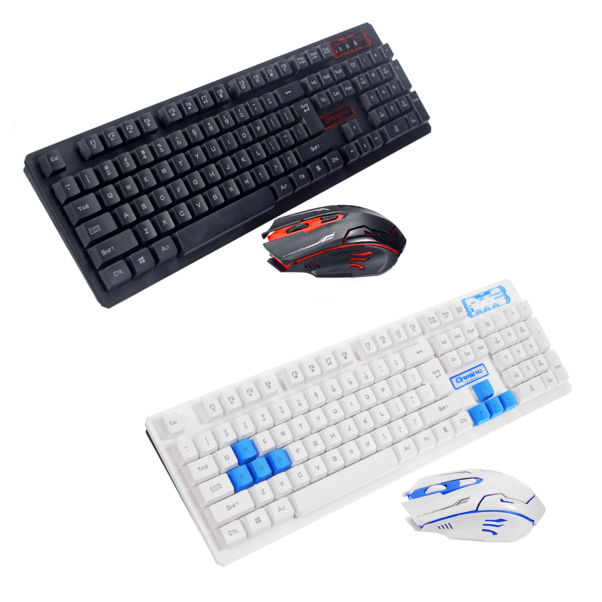 

HK6500 2.4GHZ Wireless Suspension Keycap Keyboard and 1600DPI Wireless 4D Button Gaming Mouse Combo for Office PC and La