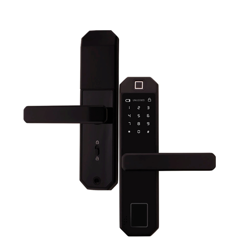 

Bakeey 4 In 1 Fingerprint Password Swipe Key Unlock Voice Navigation Single Double Tongue Lock Body For Smart Home