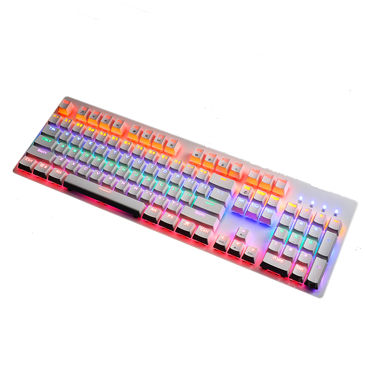 

Jagor Lolita 5 104Keys Colorful Backlit USB Wired White Mechanical Gaming Keyboard for Laptop PC