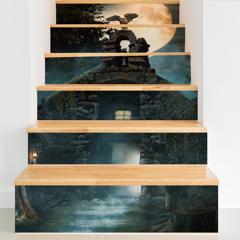 

Наклейка на лестницу на стену Miico LT006 Halloween Стикеры для напольных лестниц Водонепроницаемы Наклейки