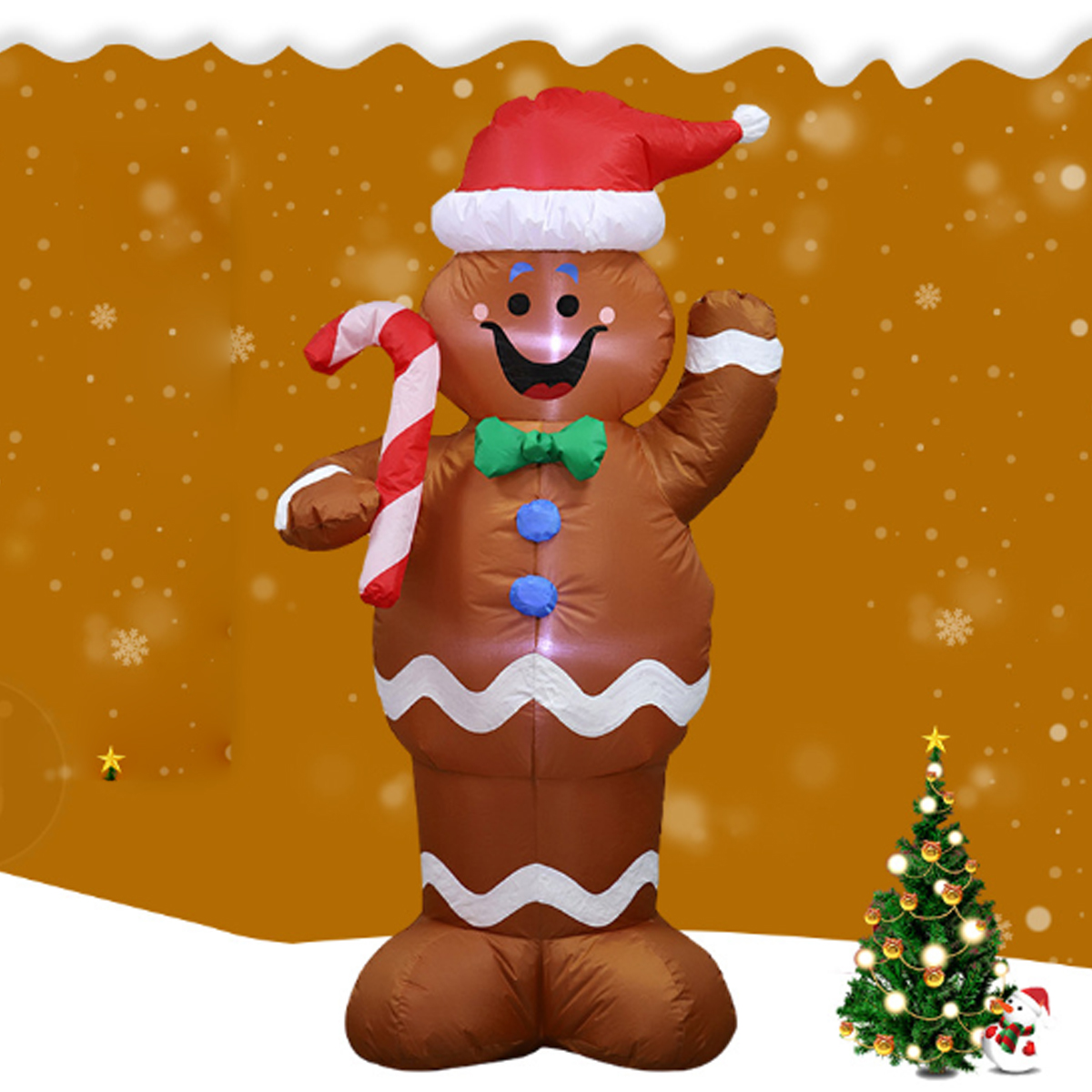 

1,5 м надувные рождественские дед мороз пряник снежный человек украшения дома рождество
