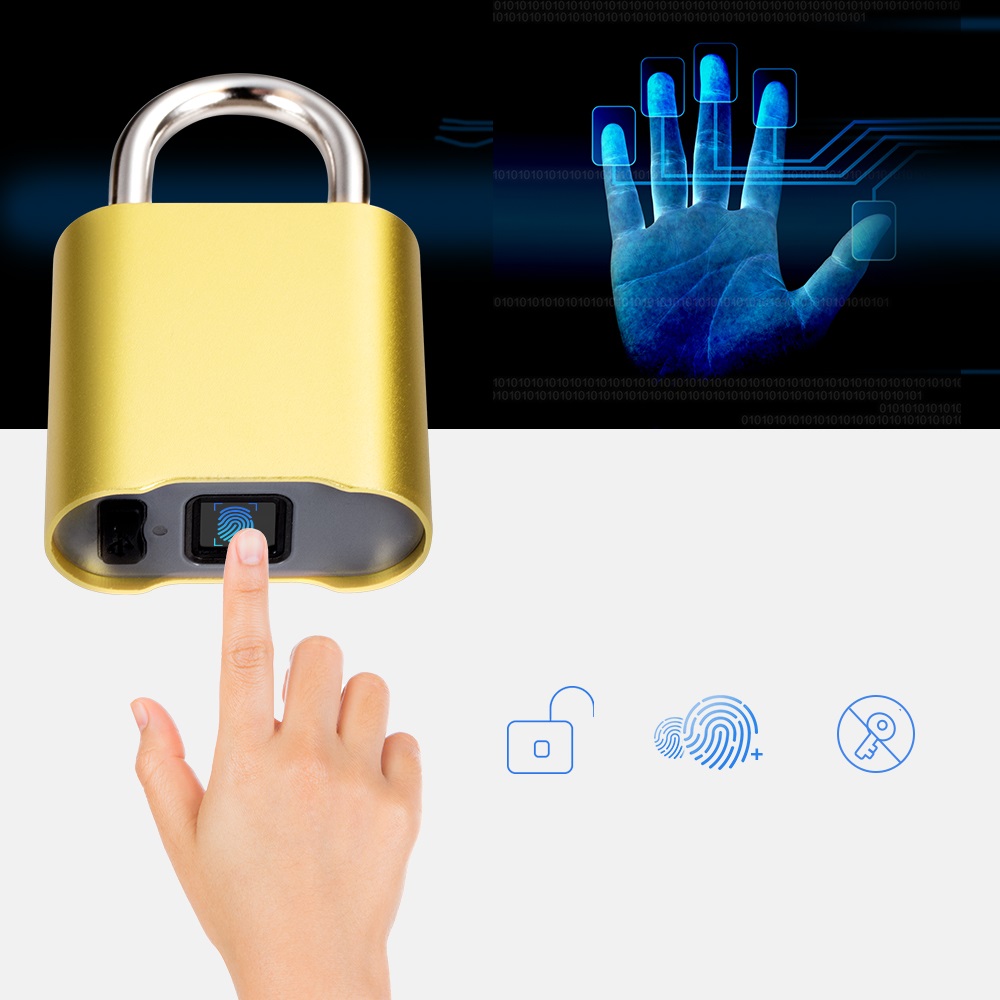 

Smart Keyless Bluetooth Отпечаток пальца Замок IP65 Водонепроницаемы Противоугонная защита Дверной замок с отпечатками пальцев Багаж Замок