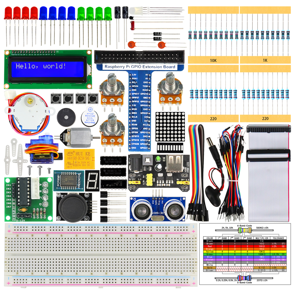 

Freenove Ultrasonic Starter Kits For Arduino Raspberry Pi 3 B+ With 358 Pages Detailed Tutorials Python C Java 171 Items 47 Projects RPi 3B+ 3B 3A+ 2B 1B+ 1A+ Zero W