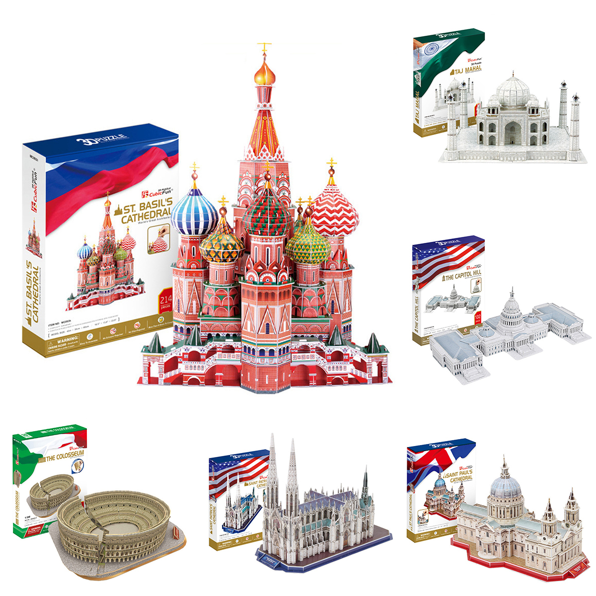 

3D Puzzles Models Taj Mahal Colosseum Architecture Model Kits Adult Kids Educational Toys Gift