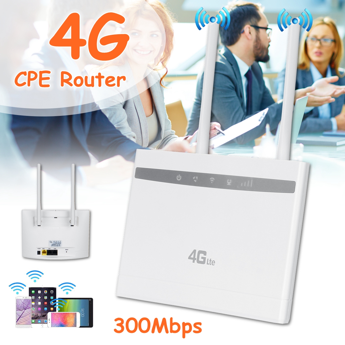 

4G LTE CPE Router WiFi Wireless Repeater Hotspot Sim Card Modem Dual Antenna Car