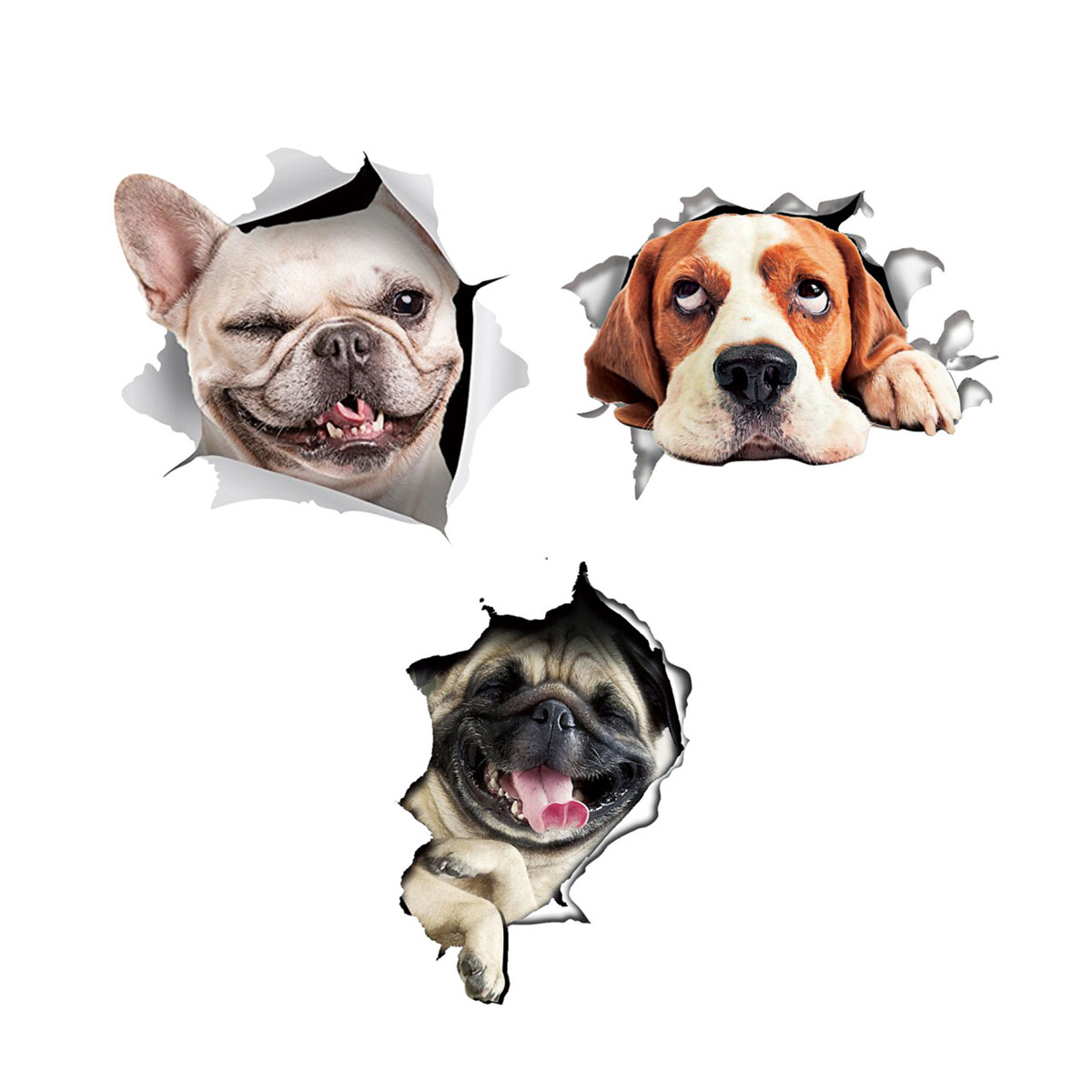 

3D Stereo Animal Car Stickers Creative Dog Windows Cute Decals Auto Ornament