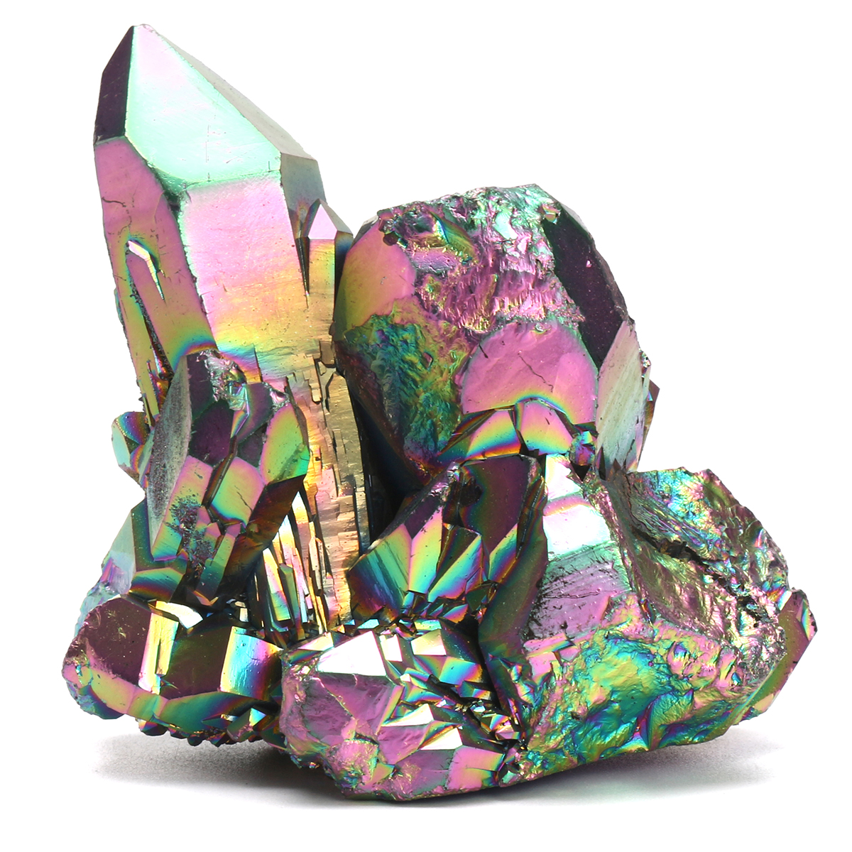 

Rainbow Titanium Coated Drusy Quartz Crystals Geode Gemstone Mineral Rocks Decorations