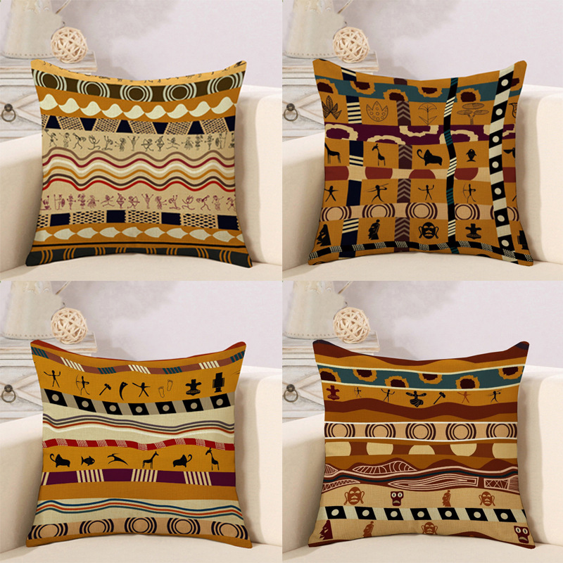 

Африканский национальный стиль в полоску хлопок льняные чехлы диван Авто декор подушки Чехол