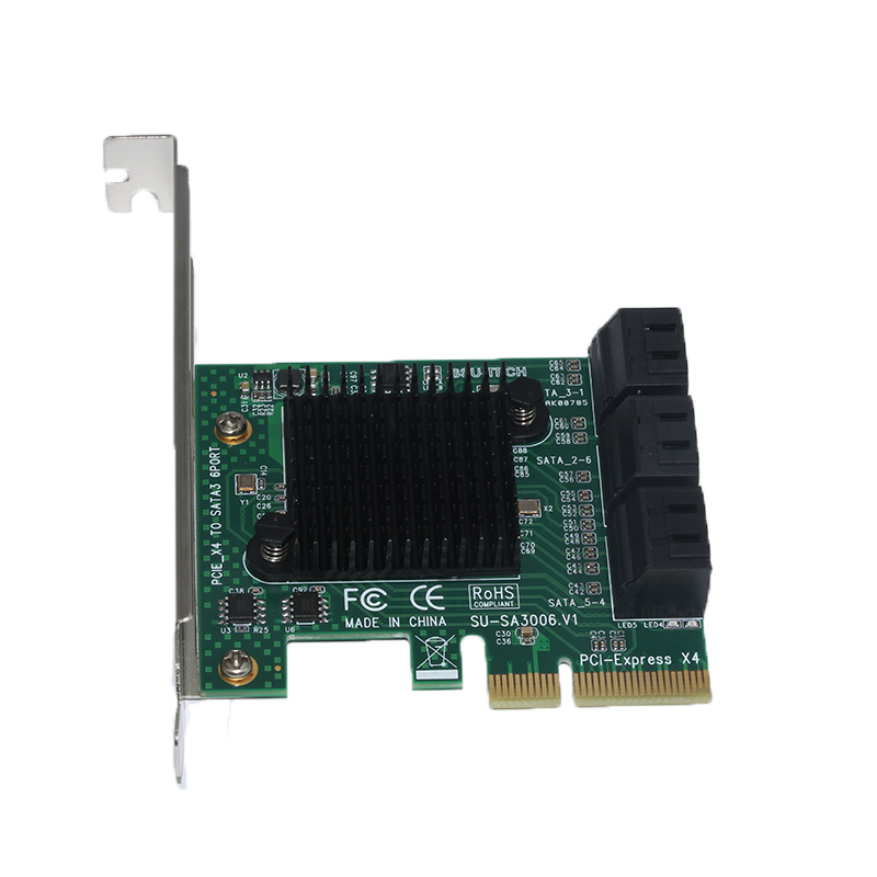 

Плата расширения SSU SA3006 PCI-E к SATA 3.0 с шестью портами 6 Гбит / с для настольного компьютера