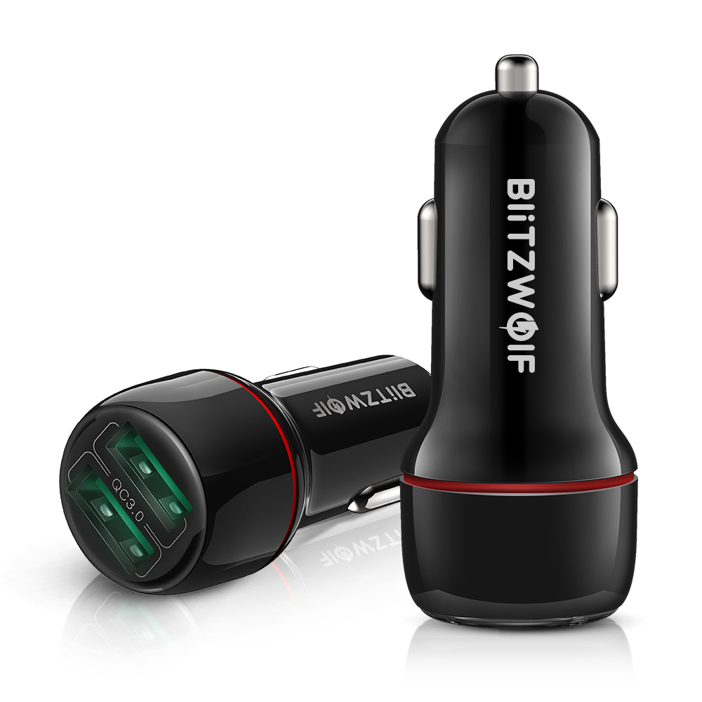 

BlitzWolf® BW-SD5 18W Dual-Port USB 3.0 Mini Car Charger for iPhone 11 Pro XS Xiaomi Mi8 Pocophone F1